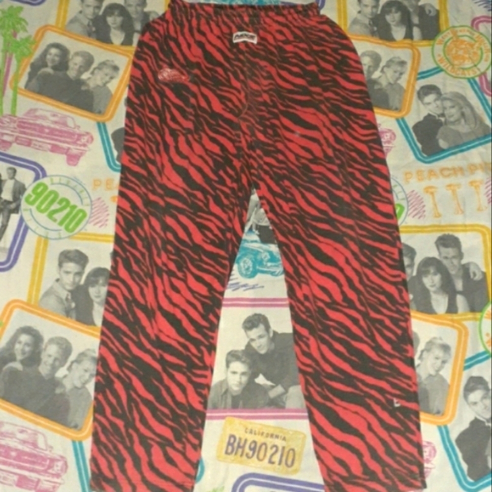 90s Detroit Red Wings Zebra Print Pants Vintage